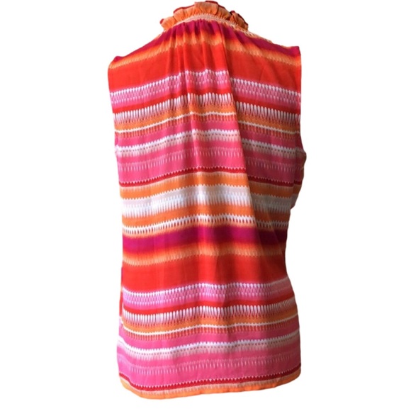 Multicolored Striped Sleeveless Blouse - Picture 2 of 9
